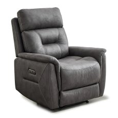 Francesco Electric Reclining Armchair Faux Suede Grey Francesco Electric Reclining Armchair Faux Suede Grey