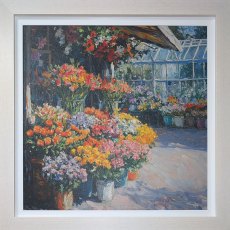 Flower Market 85cm x 85cm Framed Picture Flower Market 85cm x 85cm Framed Picture