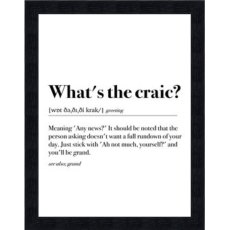 What's The Craic 33cm x 43cm Picture Black Frame What's The Craic 33cm x 43cm Picture Black Frame