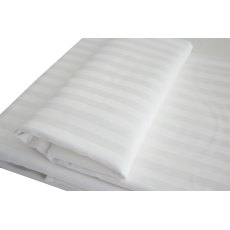 Hotel Stripe Flat Sheet White (Multiple Sizes)
