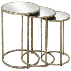 Mirror Top Nest of Tables (Set Of 3) Mirror Top Nest of Tables (Set Of 3)