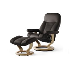 Consul Small Chair With Classic Base + Footstool Paloma Leather Consul Small Chair With Classic Base + Footstool Paloma Leather