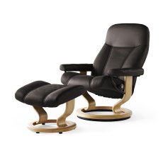 Consul Large Chair With Classic Base + Footstool Paloma Leather Consul Large Chair With Classic Base + Footstool Paloma Leather