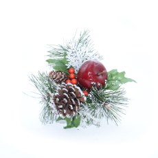 Pinecone & Apple Frosted Pick 28cm