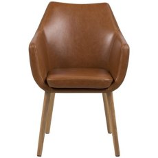 Nora Carver Dining Chair Faux Leather Brandy Nora Carver Dining Chair Faux Leather Brandy