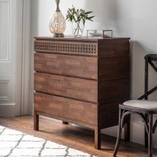 Jaipur 4 Drawer Chest of Drawers Dark Brown Jaipur 4 Drawer Chest of Drawers Dark Brown