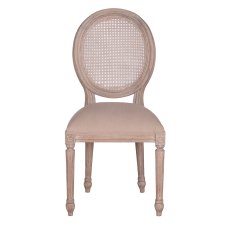 Georgia Rattan Back Dining Chair With Beige Fabric Seat Pad Rustic Brown Georgia Rattan Back Dining Chair With Beige Fabric Seat Pad Rustic Brown