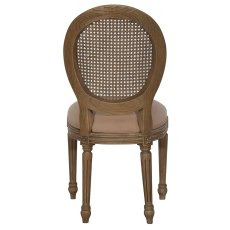 Georgia Rattan Back Dining Chair With Beige Fabric Seat Pad Rustic Brown