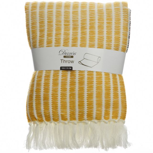 Kaemingk Throw With Fringe 130cm x 170cm Multicoloured Cushions