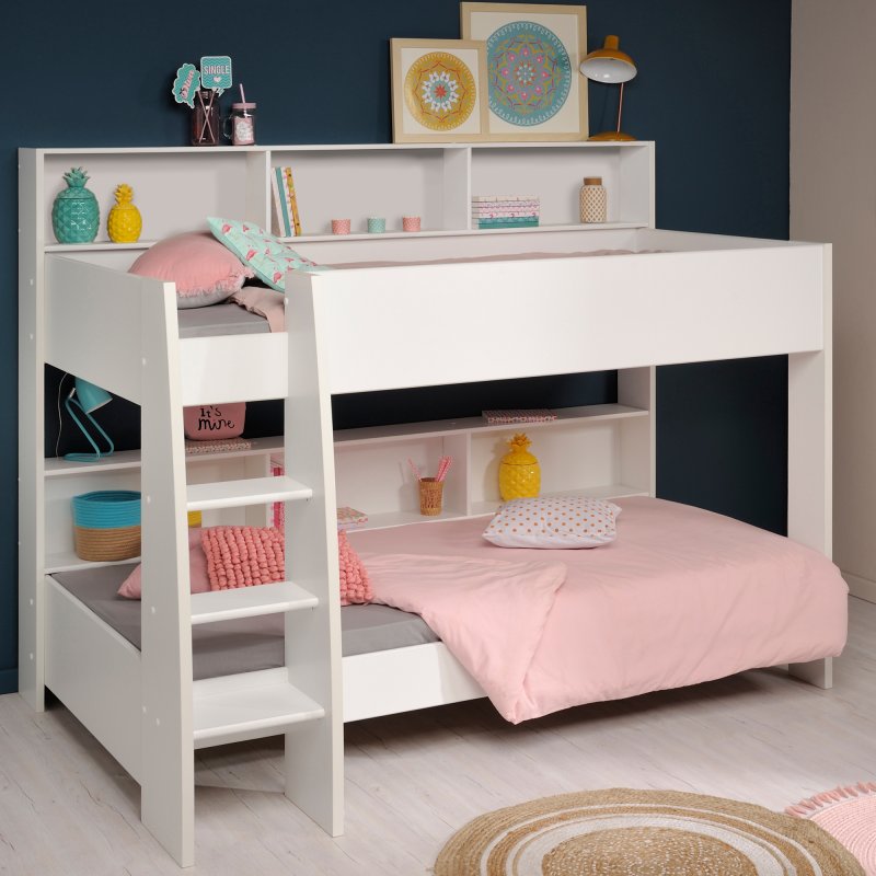 Parisot Leo Bunk Bed White With White & Oak Interchangeable Panels Lifestyle