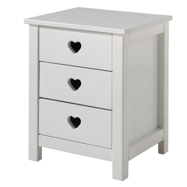 Vipack Amori 3 Drawer Bedside Locker White Bedside Lockers & Tables Meubles