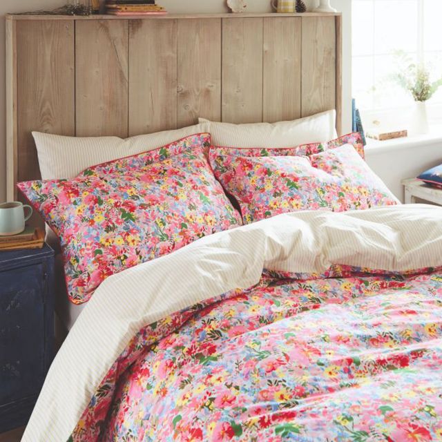 Joules Hollyhock Meadow Reversible King Duvet Cover Multi Coloured