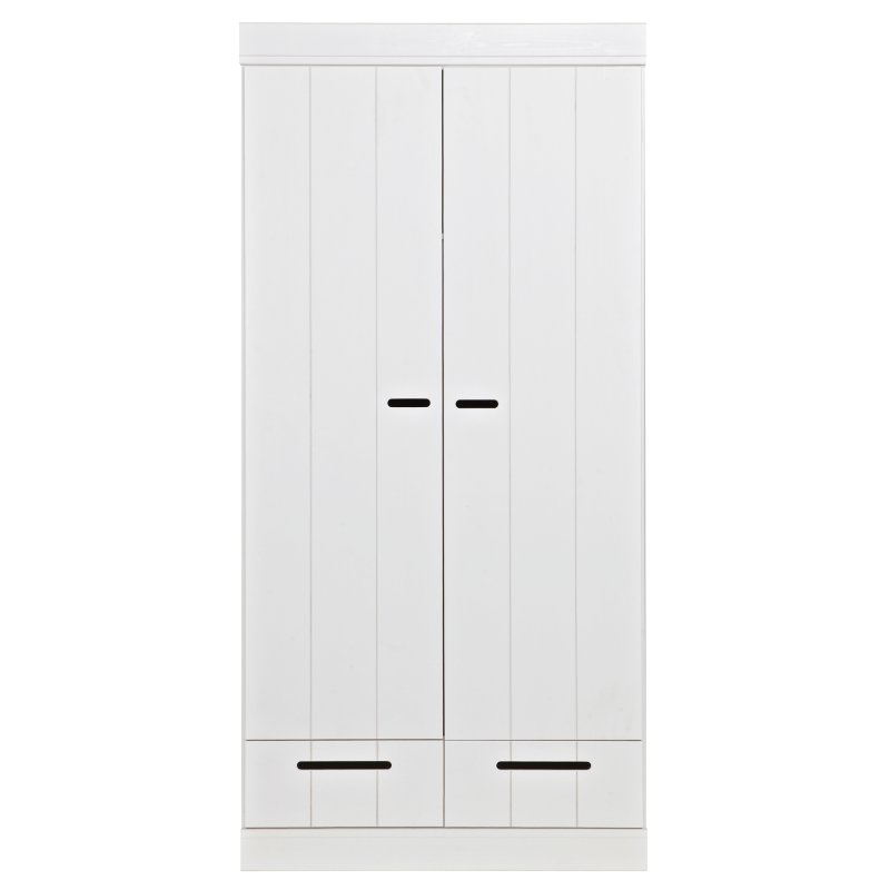 WOOOD Connect 2 Door Wardrobe White