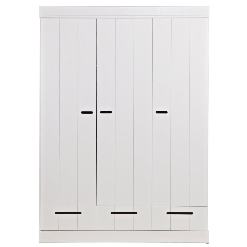 WOOOD Connect 3 Door & 3 Drawer Wardrobe White