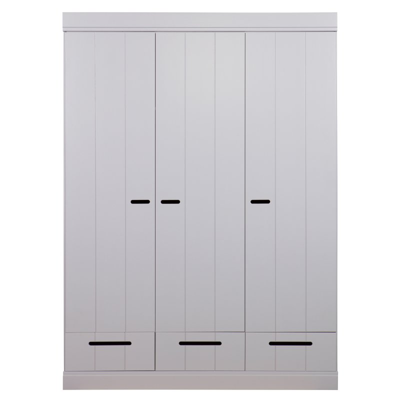 WOOOD Connect 3 Door & 3 Drawer Wardrobe Concrete Grey