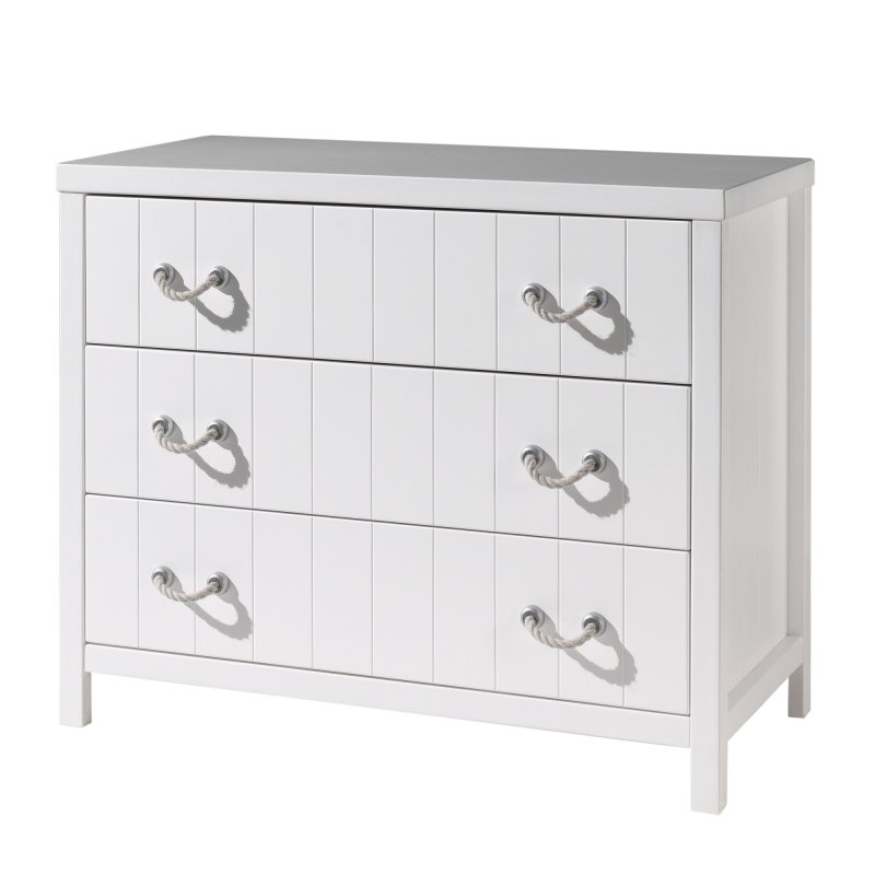 Vipack Lewis 3 Drawer Chest Of Drawers White