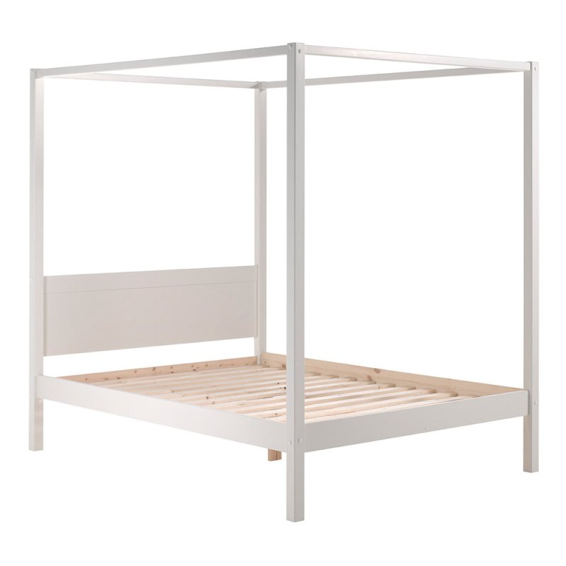 Vipack Pino Canopy Bed Small Double (120cm) White