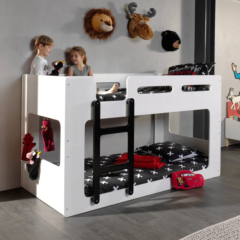 Vipack Luca Low Bunk Bed White Lifestyle