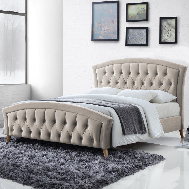 Stella Double (135cm) Bedstead Fabric Champagne