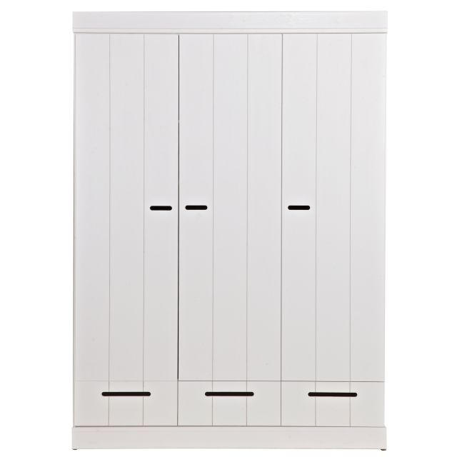 Woood Woood Connect 3 Door 3 Drawer Wardrobe White All