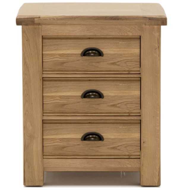 Brid 3 Drawer Bedside Locker White Oak Bedside Lockers & Bedside