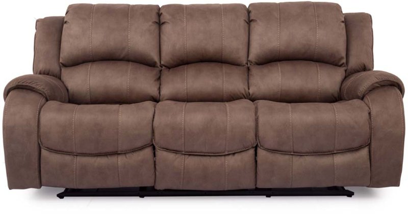 Pelmo Manual Reclining 3 Seater Sofa Suede Look Biscuit