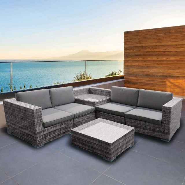 Katie Blake Chatsworth 4 Corner Sofa With Storage Table Coffee Grey