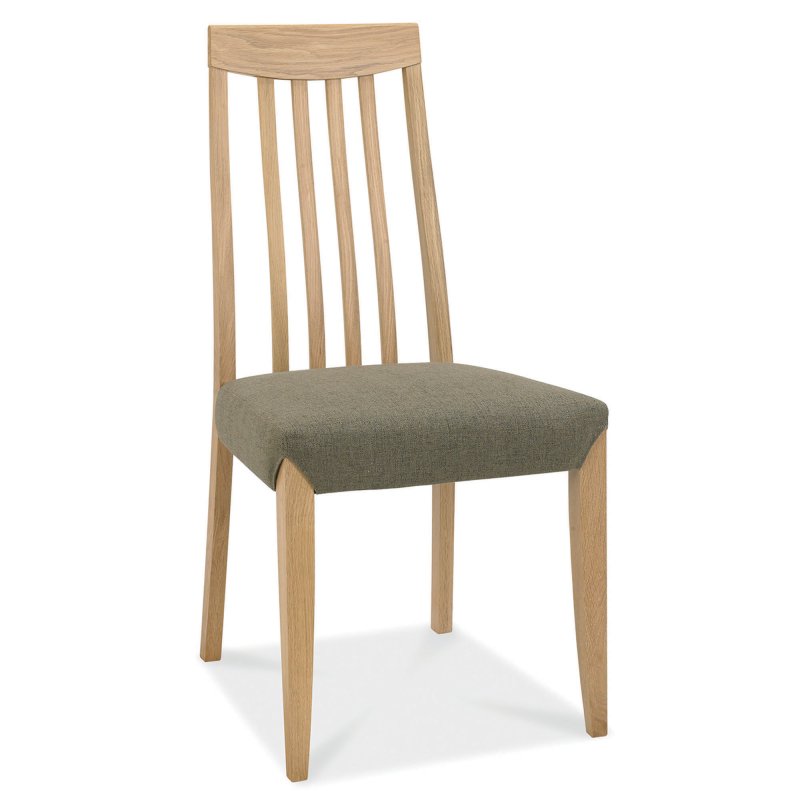 Canneto Oak Slat Back Dining Chair Black Gold Fabric