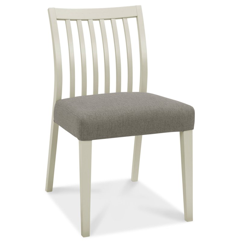 Canneto Grey Washed Low Slat Back Dining Chair Titanium Fabric