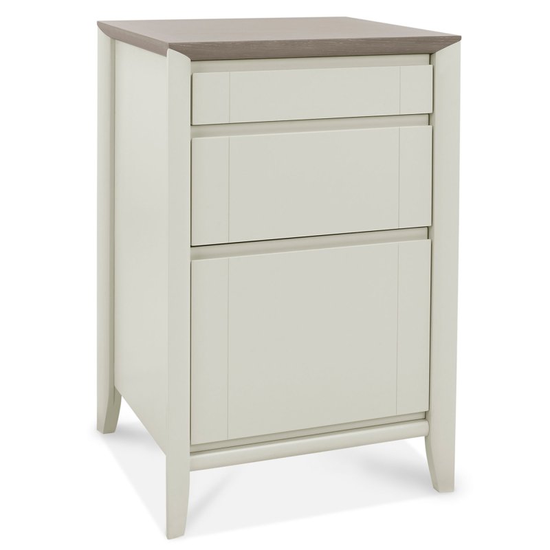 Canneto 3 Drawer Filing Cabinet Grey Washed Oak & Soft Grey