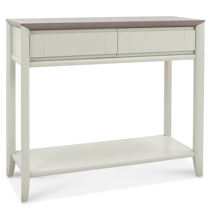 Canneto Console Table With Drawer Grey Washed Oak & Soft Grey