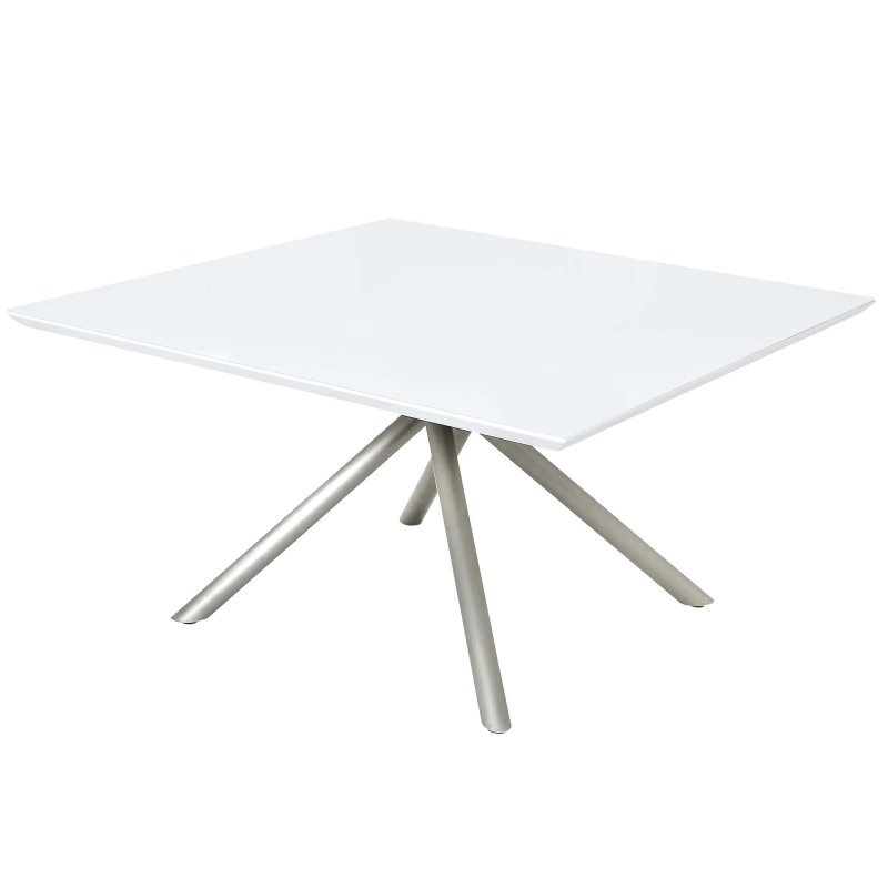 Genova 8 Person Dining Table White Gloss With Twisted Legs