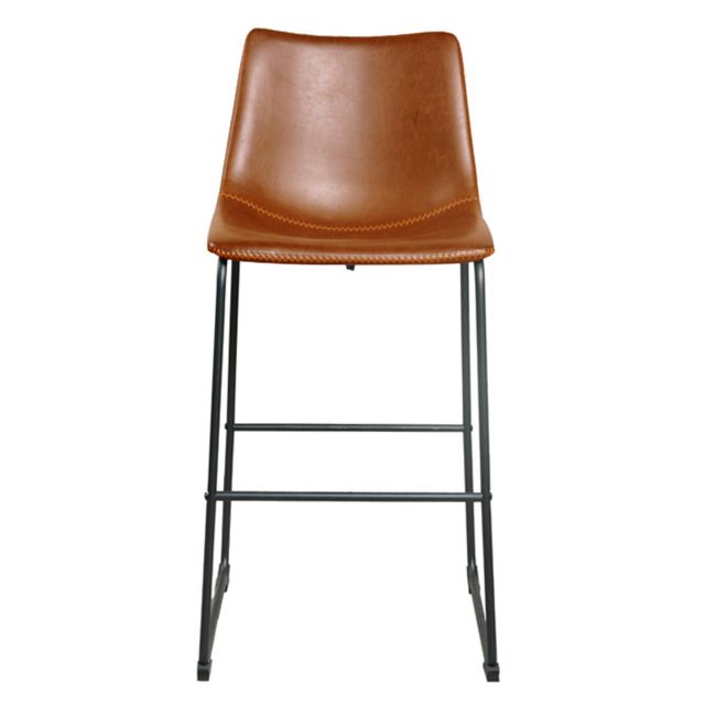 Cooper High Bar Stool Faux Leather Tan, Leather Counter Stool With Back