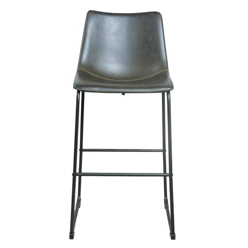 Cooper Bar Stool Faux Leather Grey