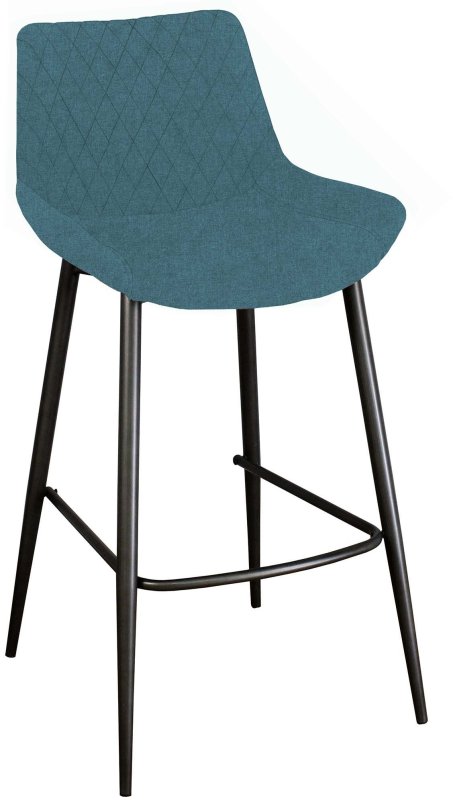 Timon High Bar Stool Fabric Mineral Blue