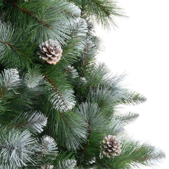 7ft/210cm Frosted Norwich Pine Christmas Tree Green & White Meubles