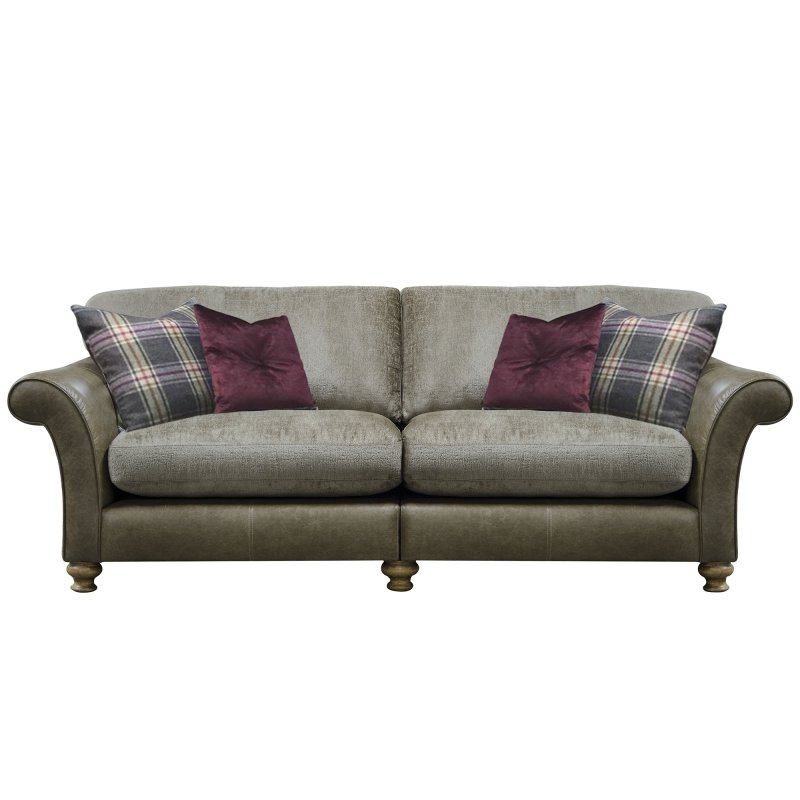 Alexander & James Blake 4 Standard Back Seater Leather & Fabric Sofa Option 1