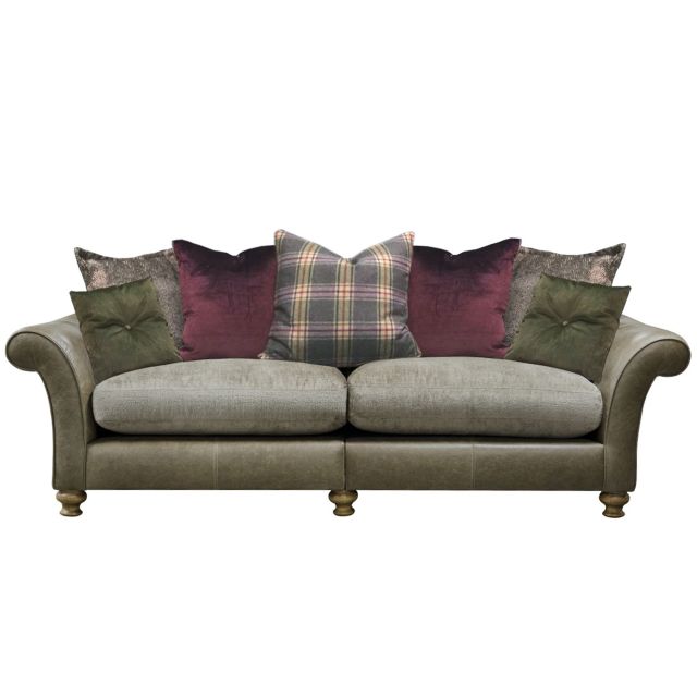 Blake 4 Seater Scatter Back Sofa Fabric & Leather Option 1