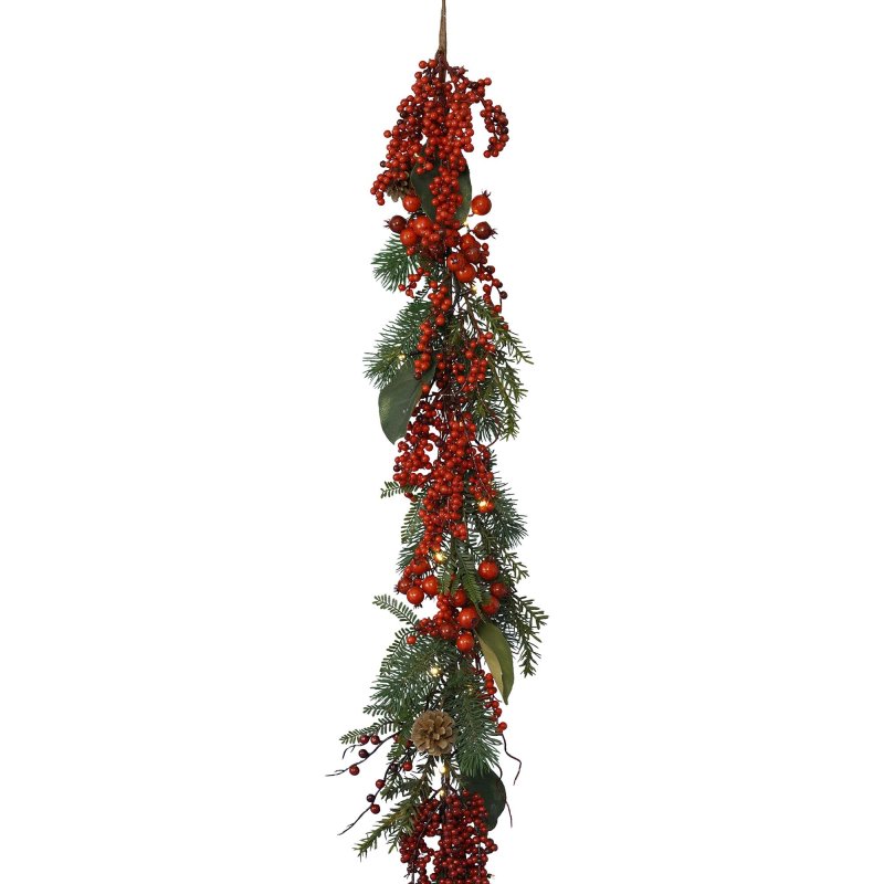 Deco Garland With Berries 5.5ft/176cm