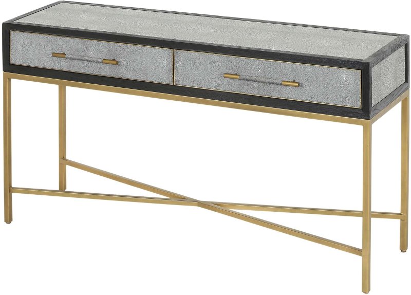 Mindy Brownes Hamilton Console Table Shagreen Gold With Gold Legs