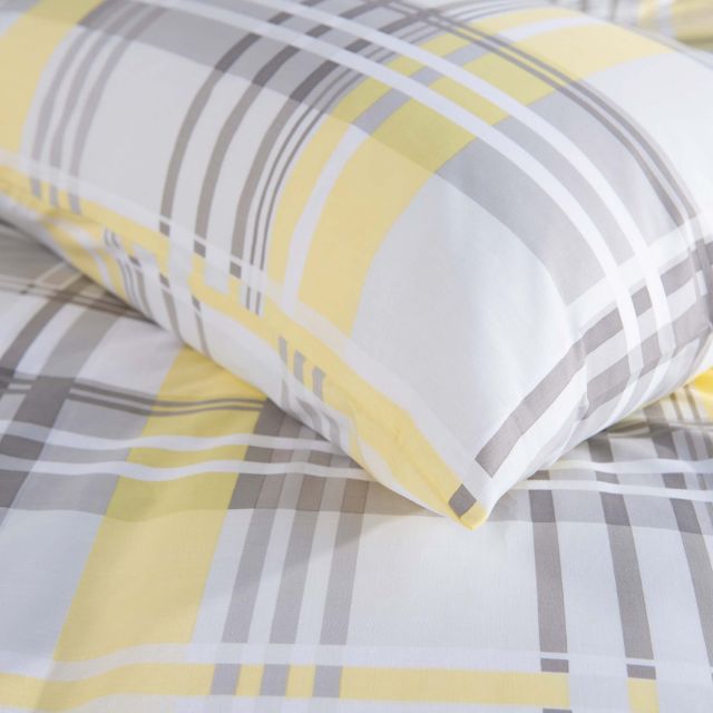 Deyongs Atlantique Bricket Wood King Duvet Cover Set Yellow Check