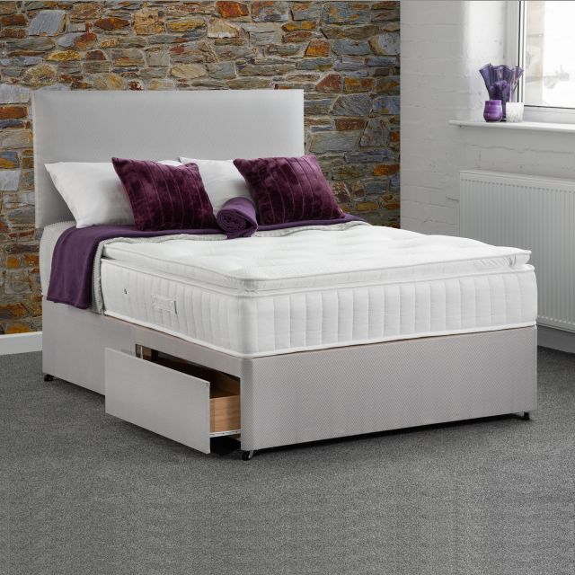 Pandora Super King 180cm Platform Top 2 Drawer Divan Set Fabric
