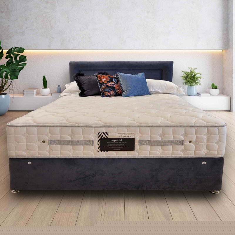 Meubles Hotel Collection Imperial Pocket Double (135cm) Platform Top Divan Set Plush Velvet Fabric