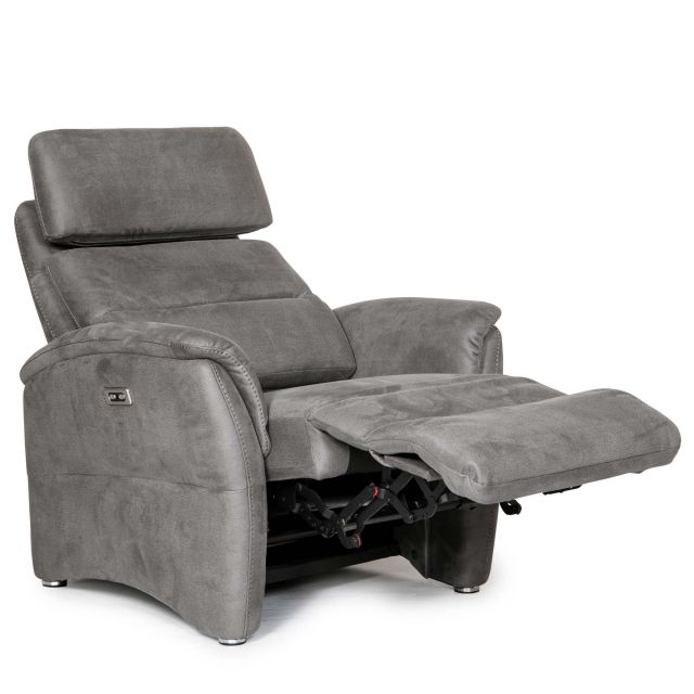 Fjord Electric Reclining Armchair Suede Grey Recliner Chairs Meubles