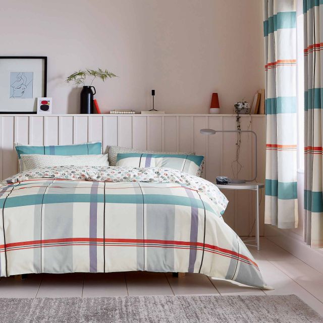 Sanderson Helena Springfield Klint Double Duvet Cover Set Coral