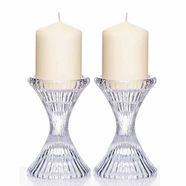 Newgrange Living Ella Pillar Candleholder Pair 15.5cm Lanterns