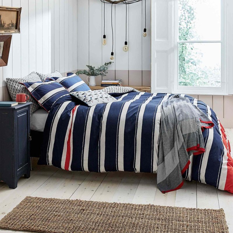 Joules Galley Grade Stripe Reversible Duvet Cover Navy