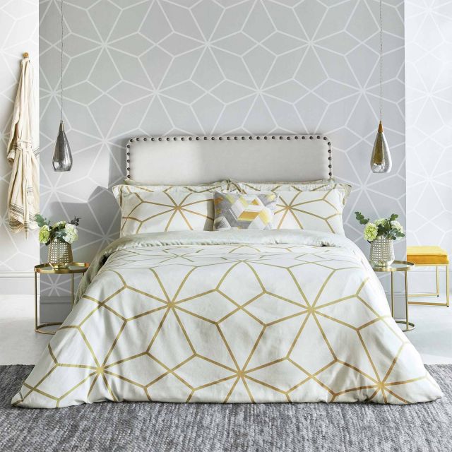 Harlequin Axal Reversible Double Duvet Cover Ochre Duvet Covers