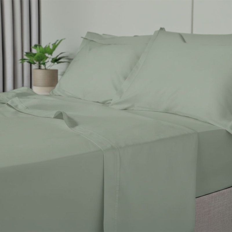 Belledorm 500 Thread Count Cotton Rich Single Flat Sheet Sage Green