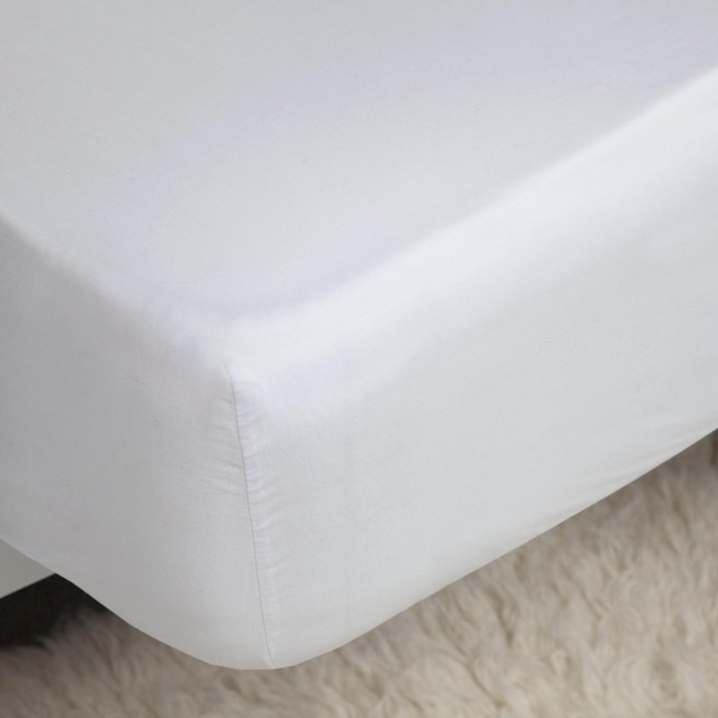 500 Thread Count Cotton Rich Double Fitted Sheet White